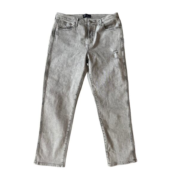 NWT GAP | Grey High Rise Distressed Vintage Slim Jeans | Size 14 - Picture 1 of 6